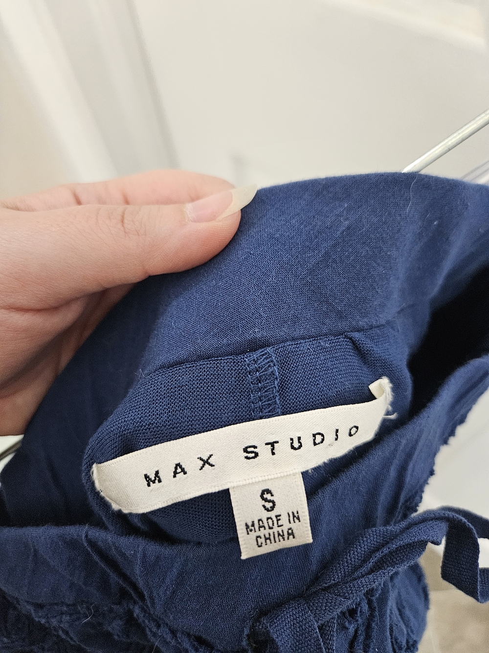 Max Studio Women's Navy Textured A-Line Skirt 100% Cotton Small - Picture 12 of 13
